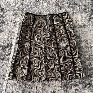 Elegant Black and White Swirl A-Line Skirt